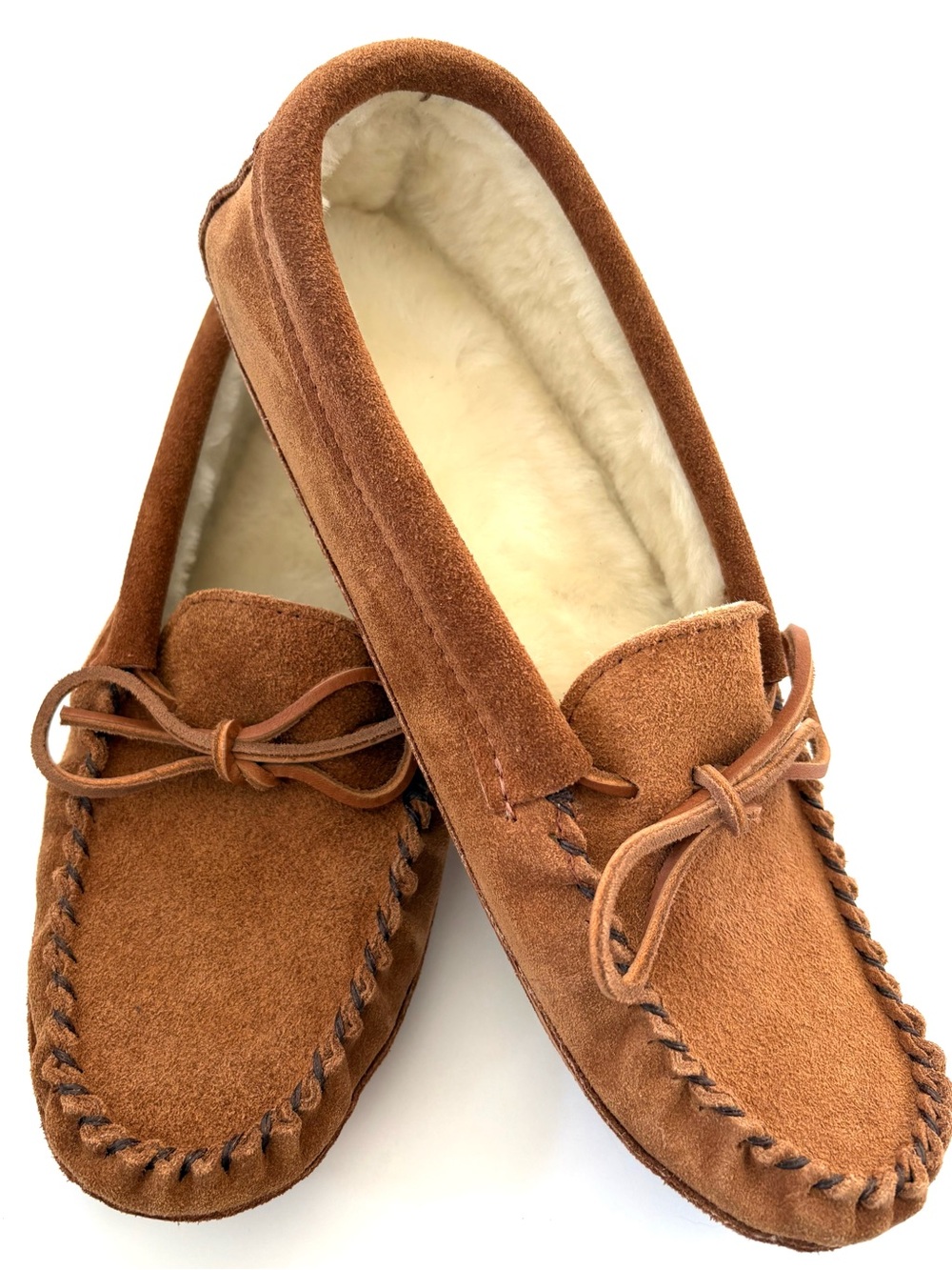 Laurentian Chief Men's Suede Moccasins Slippers Brown Size 9 Vintage